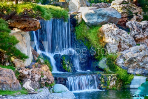 Picture of A small waterfall in a garden